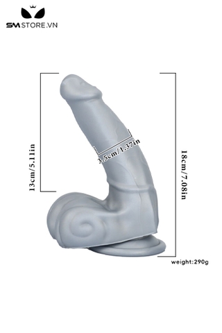 SMT4096 - Cu giả to dài có bìu đế hít tường silicon mềm dài 18cm