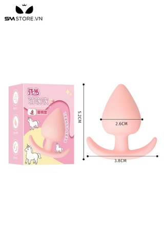 SMT4170 - Butt plug hậu môn silicon đế cong thiết kế hình quả đào