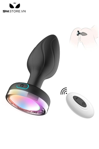 SMT4205 - Máy rung hậu môn silicon có đế phát sáng sạc điện dài 94mm