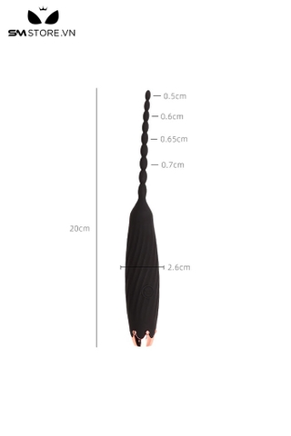 SMT4216 - Que rung niệu đại silicon mềm dài 20cm với chuỗi hạt liền