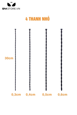 SMT424 - Bộ đồ chơi niệu dạo souding silicon dạng xoắn màu đen
