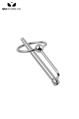 SMT4235 - Đồ chơi niệu đạo inox cho nam có móc nối với bi tròn dài 80mm