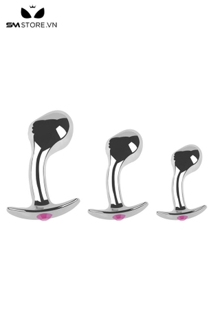 SMT4257 - Butt plug hậu môn thiết kế dáng cong đầu phình và đế chữ T