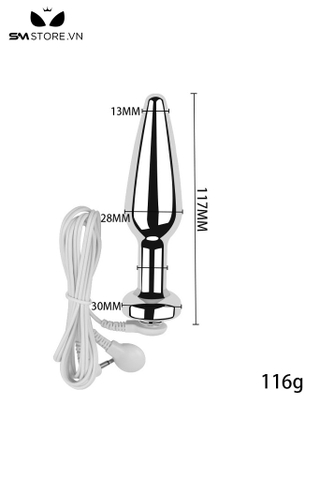 SMT4280 - Đồ chơi hậu môn inox cao cấp thân thuôn dài và đầu bo tròn