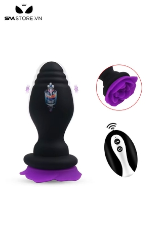 SMT4319 - Máy rung hậu môn silicon hình bông điều khiển từ xa dài 8.3cm