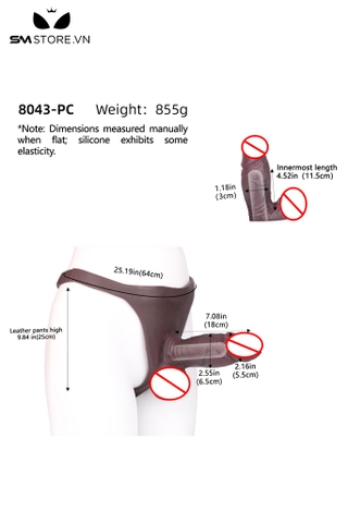 SMT4331 - Cu giả Châu Phi silicon co giãn với quần chữ T dài 18cm