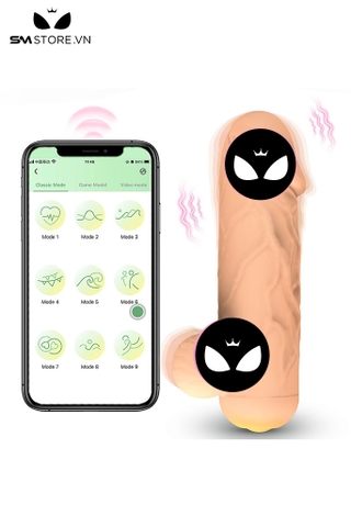SMT4366 - Dương vật rung có bìu diều khiển qua APP và sạc USB