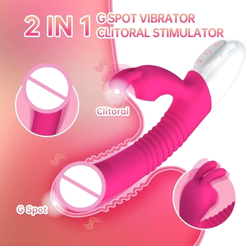 SMT4375 - Máy rung tai thỏ với đầu dương vật có 10 chế độ dài 231mm