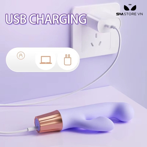 SMT4382 - Máy rung có nhánh phụ và 10 chế độ sạc điện dài 13.6cm