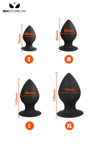 SMT439 - Butt plug silicon thân mập đế mỏng 4 size lựa chọn