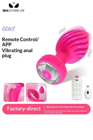 SMT4431 - Máy rung hậu môn vân xoắn ốc silicon mềm điều khiển xa