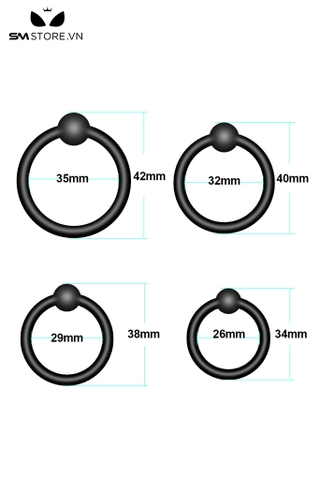 SMT4444 - Combo 4 vòng bi đeo dương vật silicon co giãn đàn hồi
