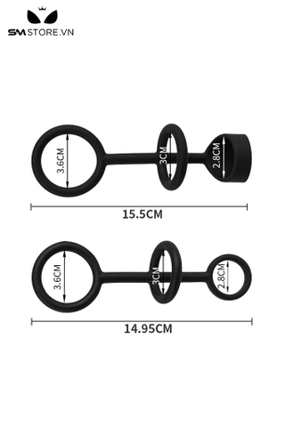 SMT4446 - Vòng đôi đeo gốc dương vật silicon đàn hồi dài 15.5cm