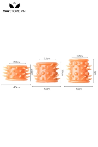SMT4448 - Combo 3 vòng đeo dương vật silicon có gai đường kính 4,5cm