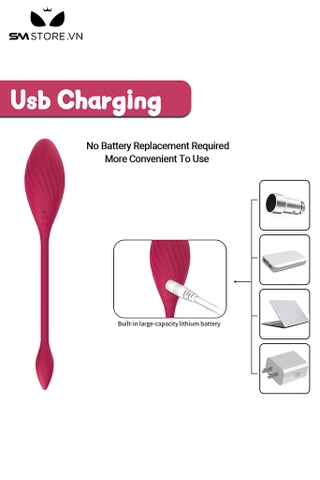 SMT4482 - Trứng rung 2 đầu không dây điều khiển qua APP dài 21cm