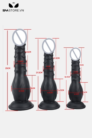 SMT4510 - Dương vật giả với đường vân ngang có đế dính tường