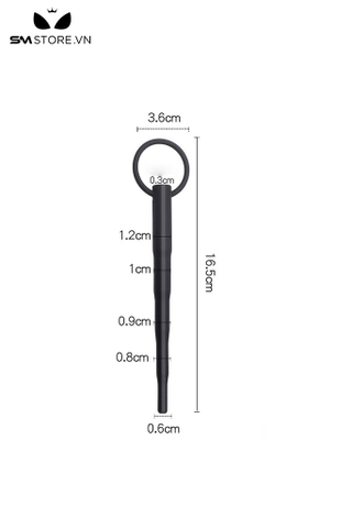 SMT4537 - Đồ chơi niệu đạo nam ống rỗng thân ngắn và thon dần dài 16.5cm