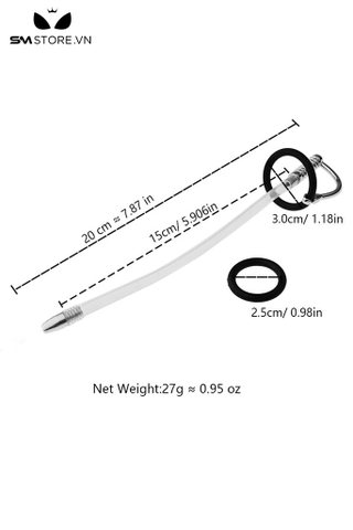 SMT4540 - Sounding silicon niệu đạo với ống trong suốt có nắp nhọn
