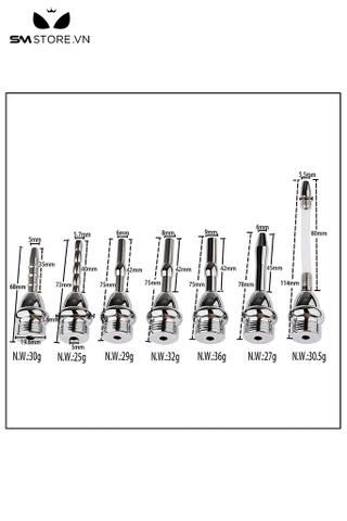 SMT4548 - Sounding inox niệu đạo thiết kế bi nổi và xoắn ốc rỗng bên trong