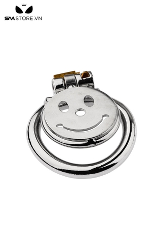 SMT4559 - Khóa dương vật inox mặt dẹt thiết kế hình mặt cười có 4 size