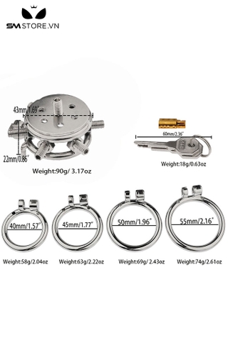 SMT4561 - Khóa dương vật mặt phẳng thiết kế lỗ thoáng khí đính đinh tán