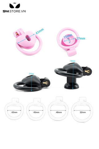 SMT4571 - Khóa dương vật nắp lồi hình trái tim bằng nhựa dài 23 và 50mm