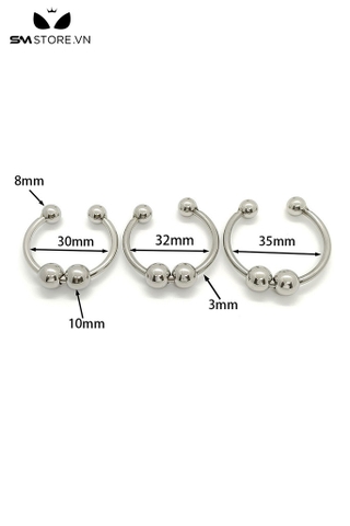 SMT4576 - Vòng bi đeo cu inox với chuỗi 4 hạt dài 30 32 và 35mm