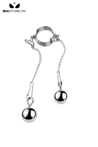 SMT4581 - Vòng đeo tinh hoàn inox cao cấp với dây dài nối bi đôi