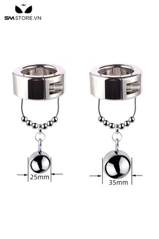 SMT4582 - Vòng đeo tinh hoàn inox đeo gốc dương vật dài 25 và 35mm