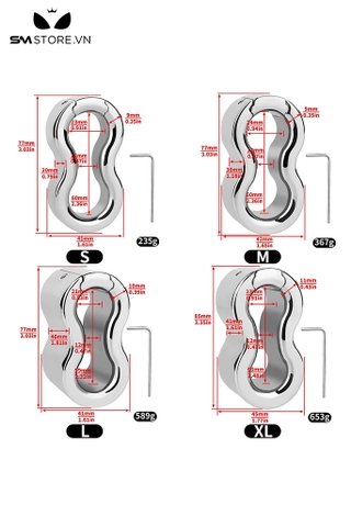 SMT4584 - Vòng đeo tinh hoàn có 2 nửa đối xứng mix đường cong lượn sóng