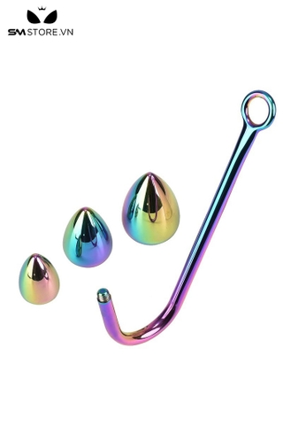 SMT4586 - Anal hook có thể tháo rời màu cầu vòng 26 34 và 40mm