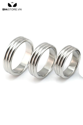 SMT4593 - Vòng đeo cu inox 3 vòng tròn trơn liền dài 38 40 45 và 50mm