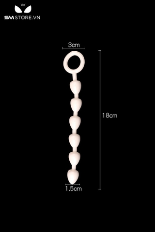 SMT4605 - Đồ chơi hậu môn anal beads dạng chuỗi hình trái tim có tay cầm
