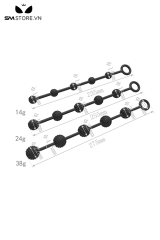 SMT4638 - Anal beads thiết kế bề mặt vân xoắn và phần dây nối linh hoạt