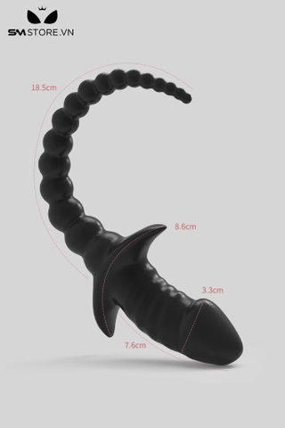 SMT4642 - Đuôi chó cosplay với chuỗi hạt silicon co giãn dài 18.5cm