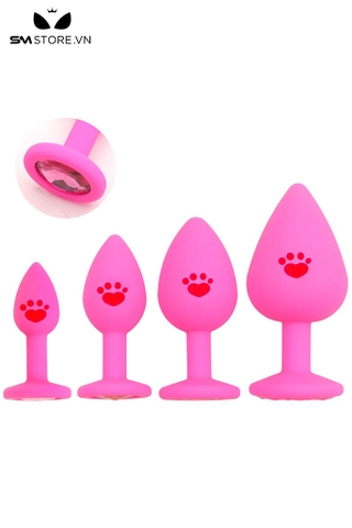 SMT4644 - Butt plug móng vuốt mèo đính đá silicon có 5 kích cỡ