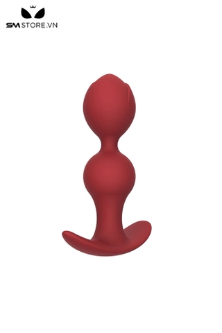 SMT4651 - Đồ chơi hậu môn anal beads 2 tầng với nụ hoa hồng dài 12cm