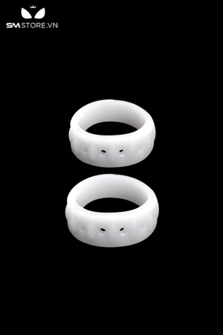 SMT4658 - Vòng đeo cu silicon trắng đục có lỗ nhỏ thoáng khí dài 2.7 và 3cm