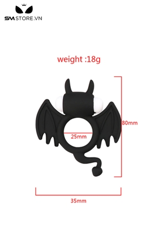 SMT4706 - Vòng đeo dương vật silicon có rung hình cánh rơi dài 80mm