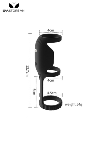 SMT4711 - Vòng đeo dương vật silicon kích thích 3 điểm tích hợp đèn led