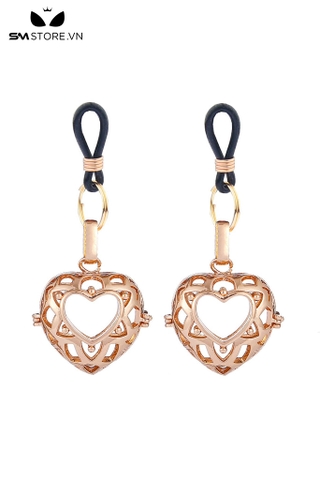 SMT4723 - Nipple play silicon hình trái tim rỗng có nút điều chỉnh