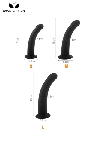 SMT475 - Dương vật giả silicon kèm đai đeo lọt khe dài 13cm màu đen