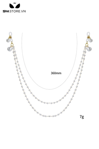 SMT4752 - Kẹp núm vú dạng thít với chuỗi ngọc trai đính với dây đôi