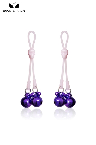 SMT4755 - Kẹp ti nipple play dạng thít với dây silicon đính 2 chuông