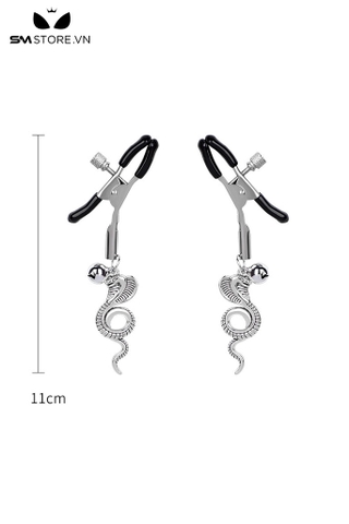 SMT4760 - Kẹp đầu núm vú thiết kế hình con rắn dài 11cm chất liệu inox