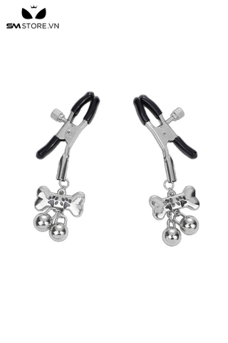 SMT4766 - Kẹp núm vú hình xương chó có nấc chỉnh và 2 chuông