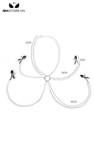 SMT4767 - Kẹp âm vật và ngực thiết kế 4 đầu có dây đeo vòng qua cổ