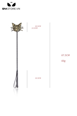 SMT4835 - Roi da BDSM hình đầu mèo có râu họa tiết da báo dài 67 và 69cm