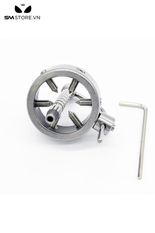SMT4911 - Sounding inox niệu inox mix vòng đeo dương vật đính 6 vít