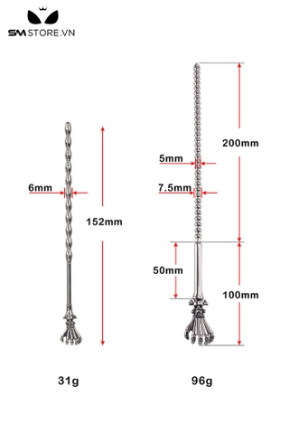 SMT4912 - Đồ chơi niệu đạo nam sounding inox dạng chuỗi hạt tròn nối tiếp